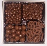 Scott's Cakes Large 4-Pack Chocolate Pretzels, Chocolate Malt Balls, Chocolate Peanuts, & Chocolate Raisins