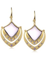 Lauren Harper Collection Sugar Buzz 18k Gold, Amethyst and Tanzanite Crest Earrings