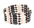 Fresh Water Pearl Magnetic Wrap Bracelet/Necklace/Anklet Lariat - Purple - 36'' in Length
