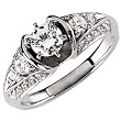 14K White Gold Diamond Engagement Ring (Center stone is not included)