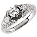 14K White Gold Diamond Engagement Ring (Center stone is not included)