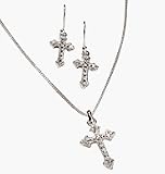 Avon Pave Cross Necklace and Earring Gift Set