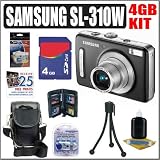 Samsung SL-310W (Black) 13.1MP Digital Camera + 4GB Accessory Kit