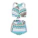 Haicoo High Waisted Floral Bikini Front Cross Tribal Ladies Plus Size Swimwear