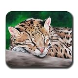 Ocelot Cat Nap Art Mouse Pad