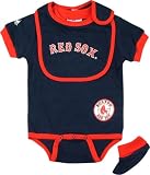 Boston Red Sox Infant Baby Creeper Bib And Booties Three Piece Set