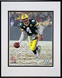 Brett Favre Shovel Pass 2007 NFC Divisional Playoff Game Double Matted 8O x 10O Photograph in Bla