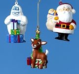 Set of 3 Rudolph The Reindeer Characters Christmas Ornaments