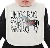 Unicorns Are My Spirit Animals ネクタイを有する有機ビブ Medium
