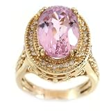 Gold-Exotic: 14K Kunzite and Diamond Ring