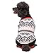 Blueberry Pet Nordic Pattern Inspired Fair Isle Black and White Snowflakes Dog Sweater, Back Length 14