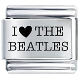 I Love The Beatles Hearts Musical Italian Charms Bracelet Link
