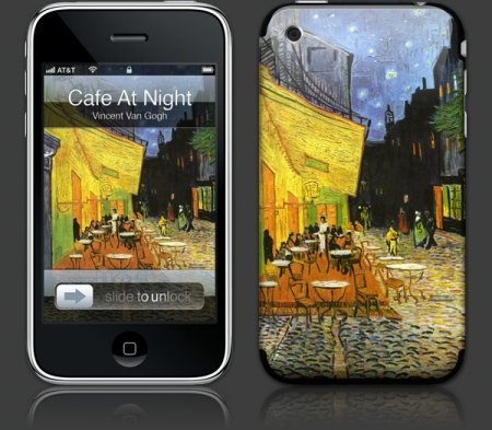 Apple iPhone 3G Premium Vinyl Skin - Cafe at Night (GelaSkins Brand) Made in Canada