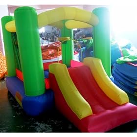  My Bouncer Little Slide Castle Bounce 118 inch L x 78 inch W x 78 inch H w/ 2 Built-in Hoops - Phthalate Free Puncture Resist Nylon Material Ball Pit Popper - 4 Models & 6 Sizes Available
