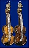 Old World Christmas Light Brown Violin Glass Ornament #38008
