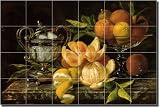 Still Life with Oranges and Lemons by Jean Capeinick - Artwork On Tile Ceramic Mural 17 x 25.5 Kitchen Backsplash