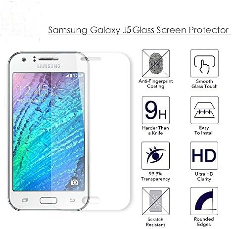 Tempered Glass Screen Protector For Samsung Galaxy J5 ,FavourabL® Tech Armor Ultra-thin HD Clear Screen Protector Guard Film for Samsung Galaxy J5