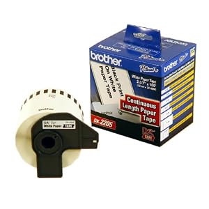 Brother Continuous 2.4 in x 100 ft (62mm x 30.4m) Paper Label Roll (DK-2205)