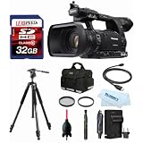 Panasonic AG-AC160APJ HD Camcorder + VANGUARD Abeo 323AV Tripod + Case + 32GB (10) + Filter Kit