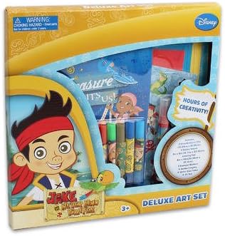 Disney Jr. Jake and The Never Land Deluxe Holiday Coloring Book Gift Set For Kids - 2 Big Fun Coloring Books, 1 Deluxe Art Set Plus Jake Stickers
