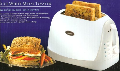 Oster 2 Slice White Metal Toaster