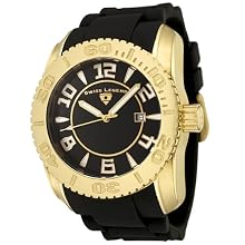 Swiss Legend Men s 20068-YG-01 Commander Collection Yellow Gold Ion-Plated Black Dial Watch