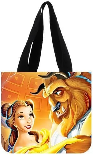 Pretty beauty and Beast Custom Unique Cotton Canvas Shopping Bag Tote Shoulder Bag