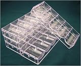 Set of 5 stackable acrylic chip racks, each holding 100 poker chips