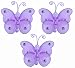 3" Purple Mini Wire Bead Butterfly nylon hanging ceiling wall baby nursery room wedding decor