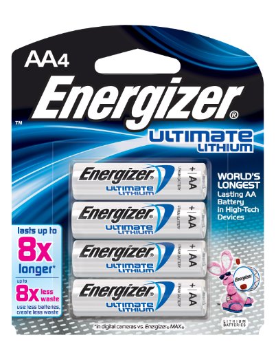 Energizer Ultimate L91BP-4 Lithium AA Batteries, Pack of 4