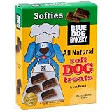 Blue Dog Bakery Natural Soft Dog Treats, Peanut Butter Flavor Softies, 10-Ounce Boxes (Pack of 6)