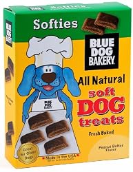 Blue Dog Bakery Natural Soft Dog Treats, Peanut Butter Flavor Softies, 10-Ounce Boxes (Pack of 6)