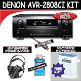 Denon AVR-2808CI A/V Multi Source/Zone 7.1 Receiver w/ All New Processing Built-In/2 v1.3a HDMI Inputs + Sony MDR-RF960RK 900 MHz RF Wireless Headphones with Auto Tuning + Deluxe Accessory Kit