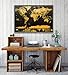 Scratch-Off World Map - Black with Golden Coating - Large 32.5 x 23.4 Inches World Interactive Travel Poster - Bright Colors Deluxe Edition - Comes with Compass & Scratching Tool by Info-Glob