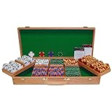 500 Tri Color Ace/King 14 gram Chips w/Genuine Oak Case