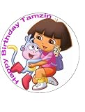 7.5" Dora the Explorer Personalised Edible Icing Cake Topper, Use the greeting section on Checkout to send us message