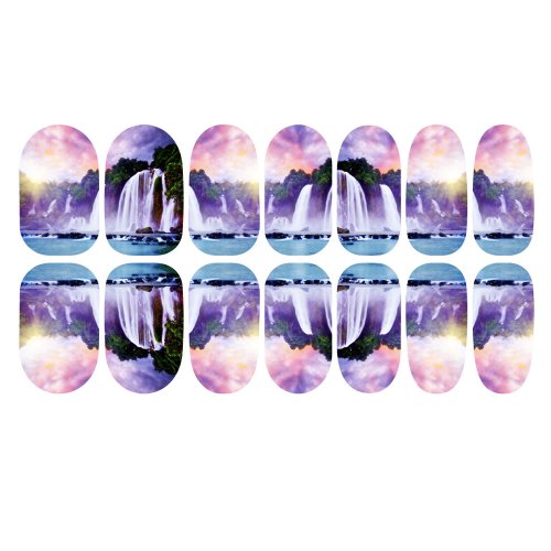 EFT New Trendy 1pack 3D Beautiful Landscape Nail Art Tips Pack Decal Wrap Water Tattoo Noctilucent Transfer Stickers DIY Decoration Fashion Xmas Gift #6