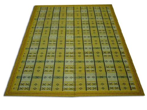 【送料無料】 国産い草ラグカーペット 『布格子』 サイズ：約176x230cm カラー：イエロー(#1716860) 