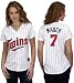 Joe Mauer Women's Jersey: Women's 2010 Majestic Home White #7 Minnesota Twins Jersey - Medium