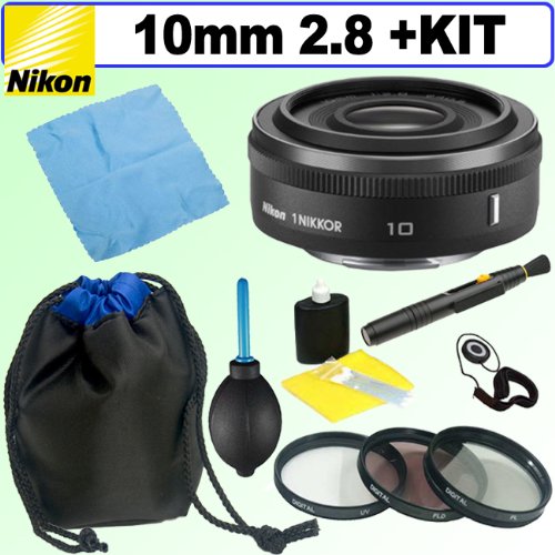 Nikon 1 NIKKOR 10mm f/2.8 Lens (Black) + Deluxe Accessory Kit