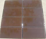 D30 3x6 Dk Chocolate Brown Glass Mosaic Tile