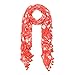 Premium Viscose Elegant Lace Floral Scarf, Coral
