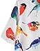 ROMWE Women's Summer Birds Print Short Sleeve Loose Shift Dress White L