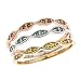 14k Tri-Color Gold Blue, Yellow, Cherry Red Diamond 3 Stackable Rings Set (0.24 Cttw, SI Clarity)