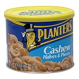 Planters Cashews, Halves and Pieces, 9.25-Ounce Canisters (Pack of 4)