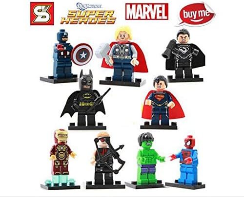 18 Characters Marvel Dc Super Heroes Batman the Avengers Figure Building Blocks Brick Minifigure Toys Gift Compatible with Lego