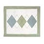 Green and Blue Argyle Accent Floor Rug