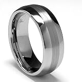 8MM Dome Men's Tungsten Carbide Ring Wedding Band sizes 8 to 12