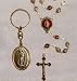 Boxed Metal Rosary - Our Lady of Guadalupe and Divine Mercy Rosary and Key Chain Set - 4mm Metal Beads - 22in. Chain - IMPORTED FROM ITALY