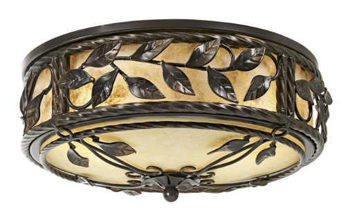 Rustic Vine 14" Wide 3 Light Flushmount Ceiling Light